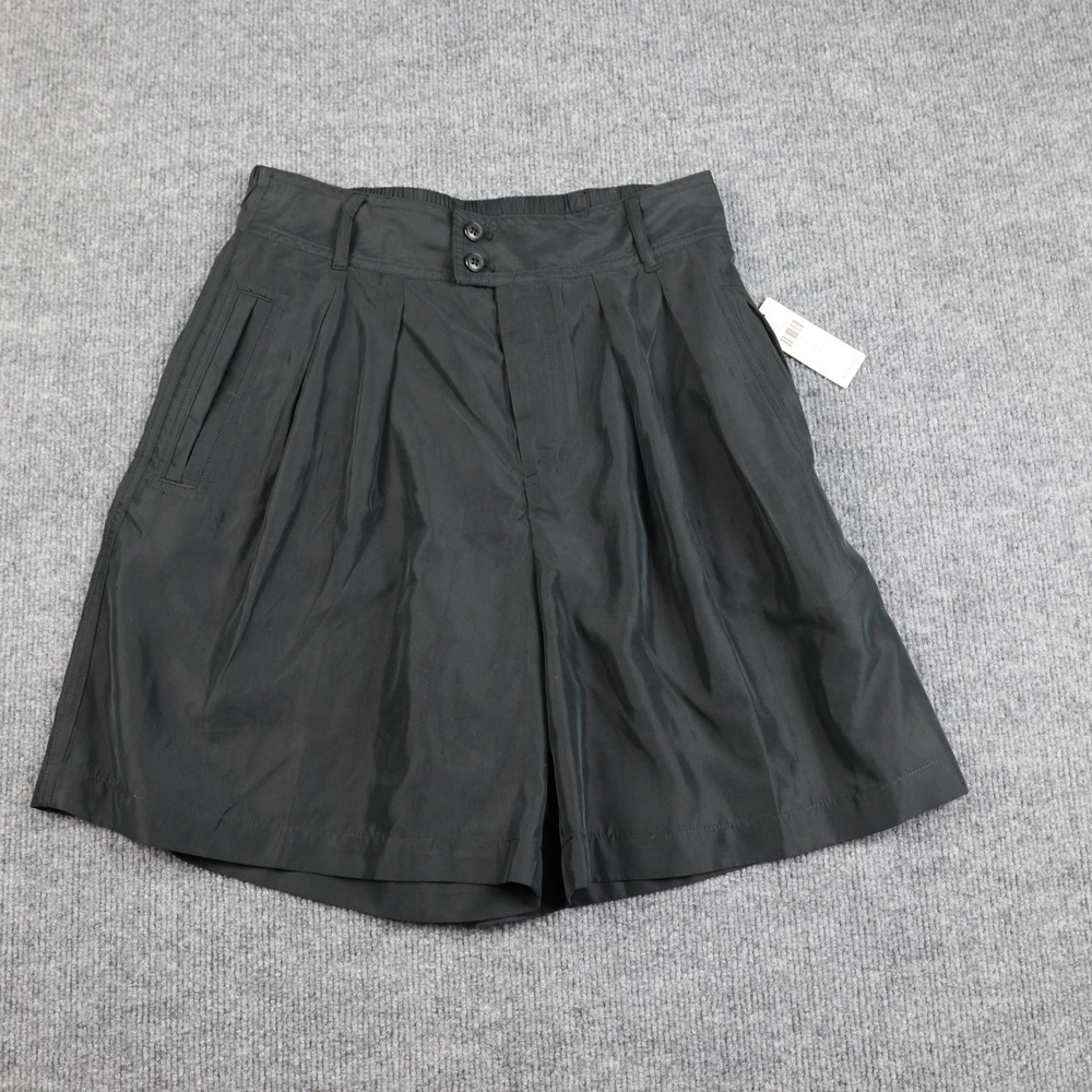 Anthropologie Shorts Womens 2 Black Pleated High Waist Paperbag‎ Modal Blend